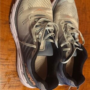 Hoka Gray and Black Athletic Shoes with Breathable Mesh